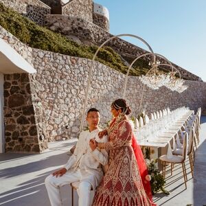 Elegant Red and Gold Maxi Dress